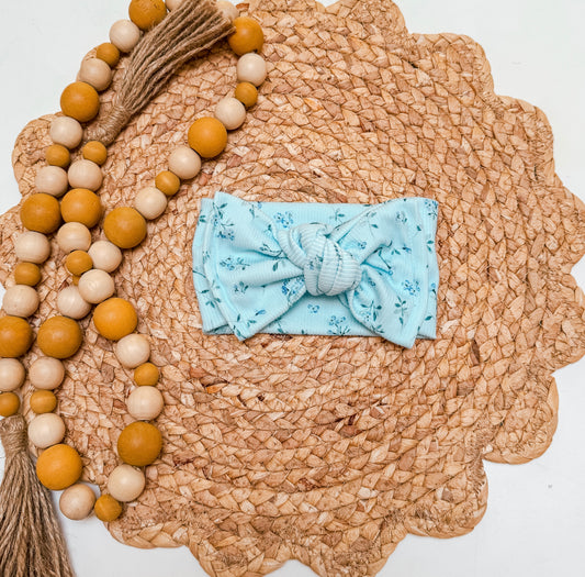 Blue on Blue Floral Wrap